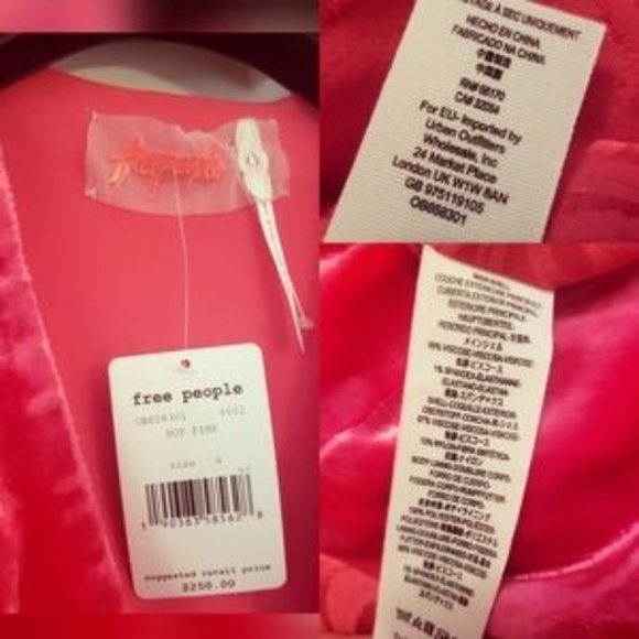 FREE PEOPLE Dress Pink Cocktail Long Sleeves V Neck Mini Velvet Cocktail Party - Picture 4 of 12